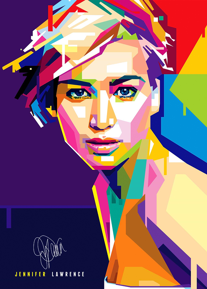 Jennifer Lawrence Pop Art Portrait