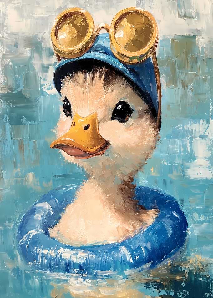 Duckling in Swim Ring