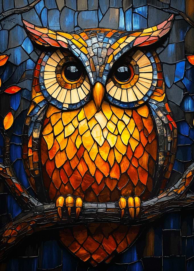 Mosaic Owl Art