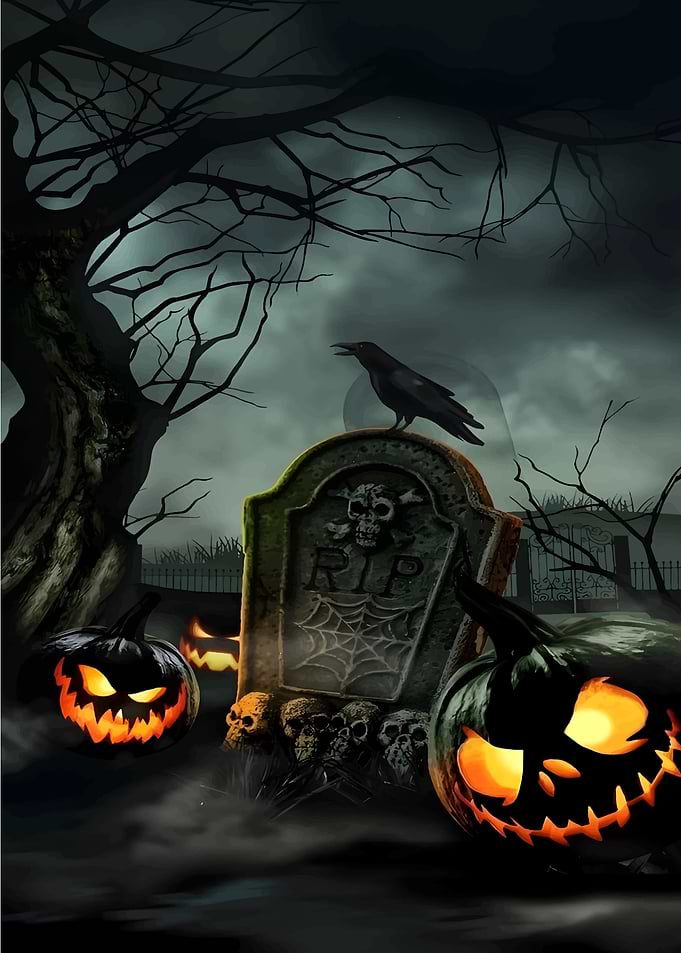 Halloween Graveyard Scene