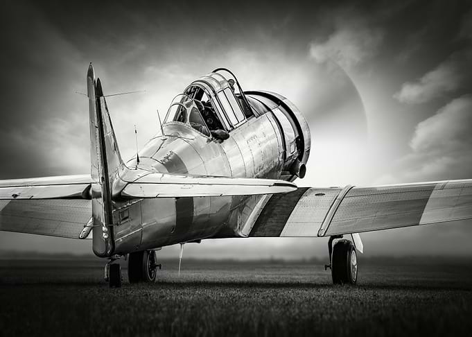 Vintage Airplane on Runway