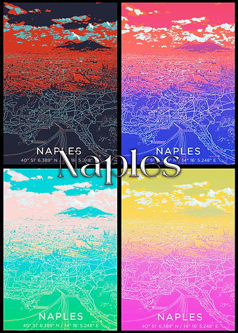 Naples City Map Art Print