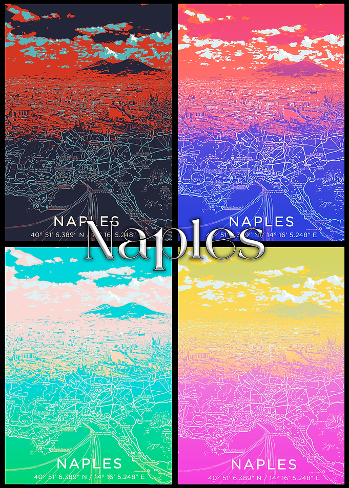 Naples City Map Art Print