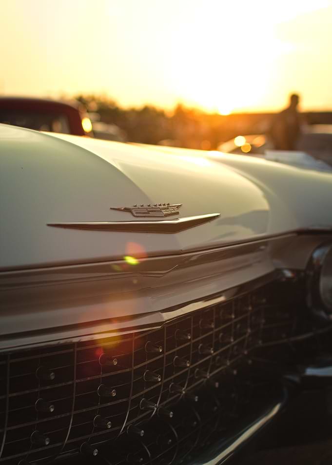 Cadillac Grille Sunset