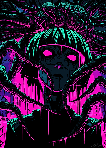 Cyberpunk Horror Illustration