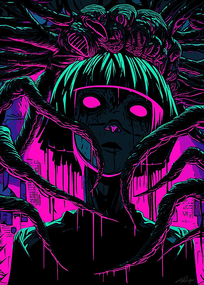 Cyberpunk Horror Illustration