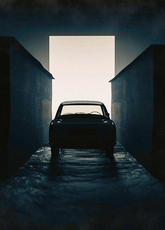 Car in a Dark Alley