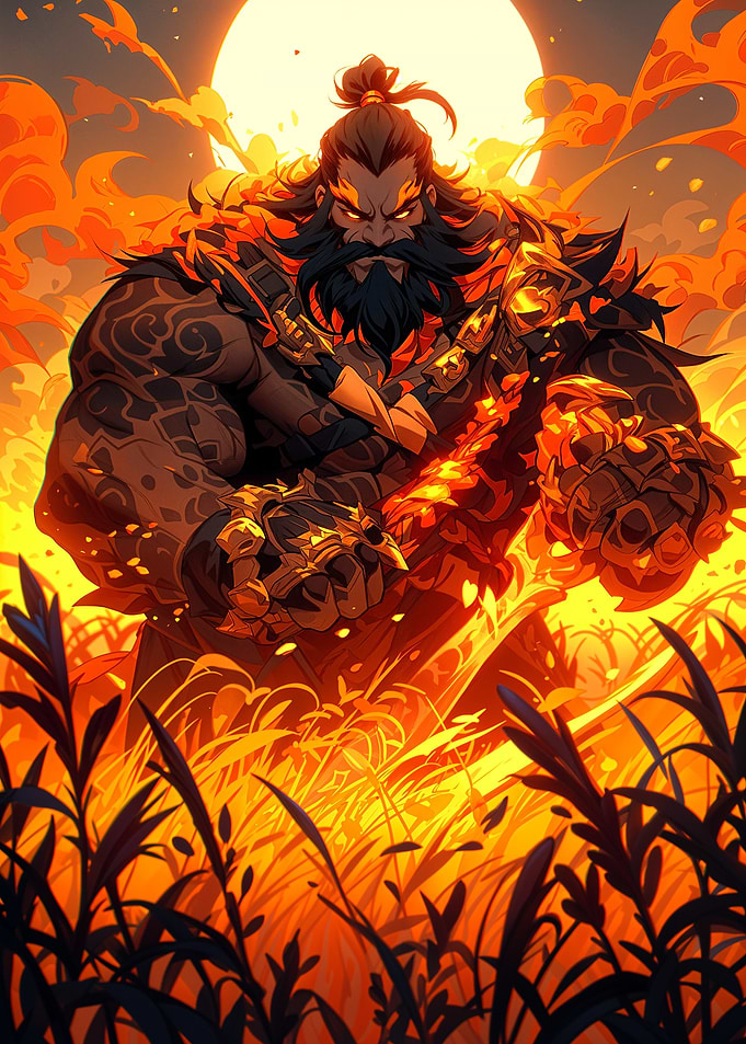 Fiery Warrior Illustration