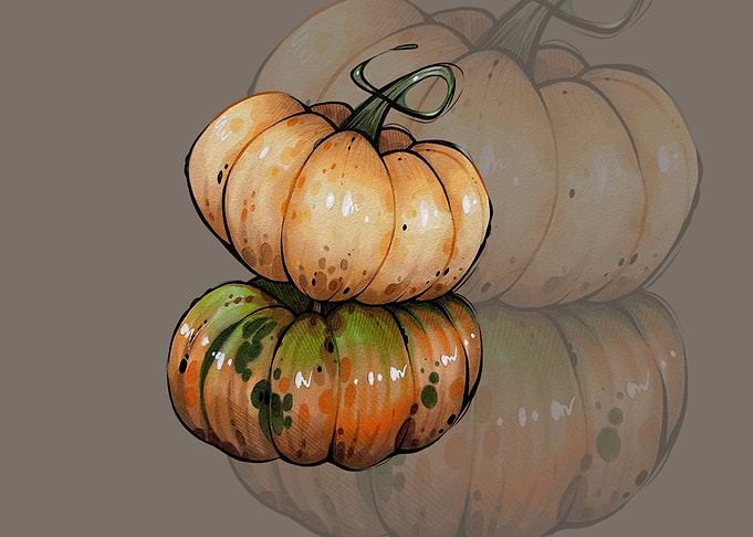 Autumn Pumpkins Illustration