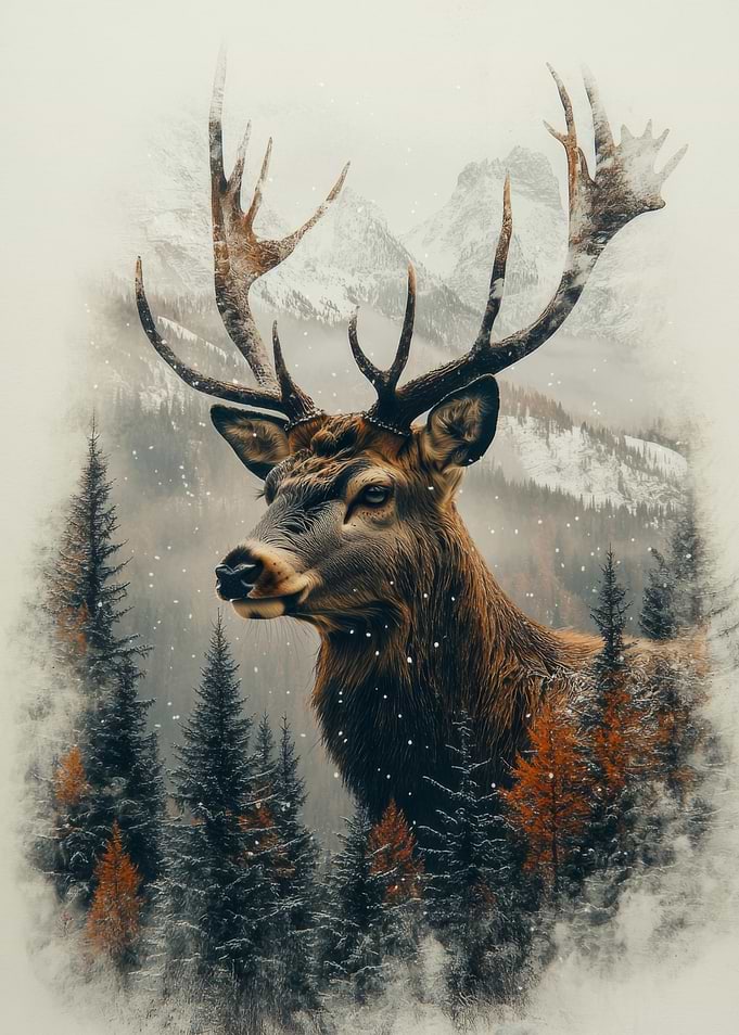Majestic Deer in Winter