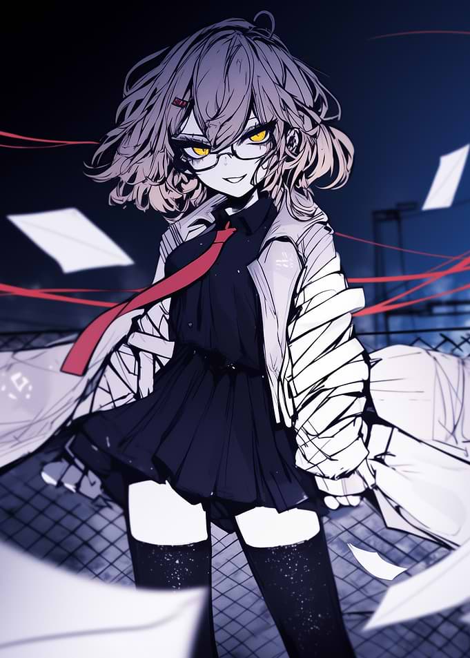Anime Girl with Red Tie