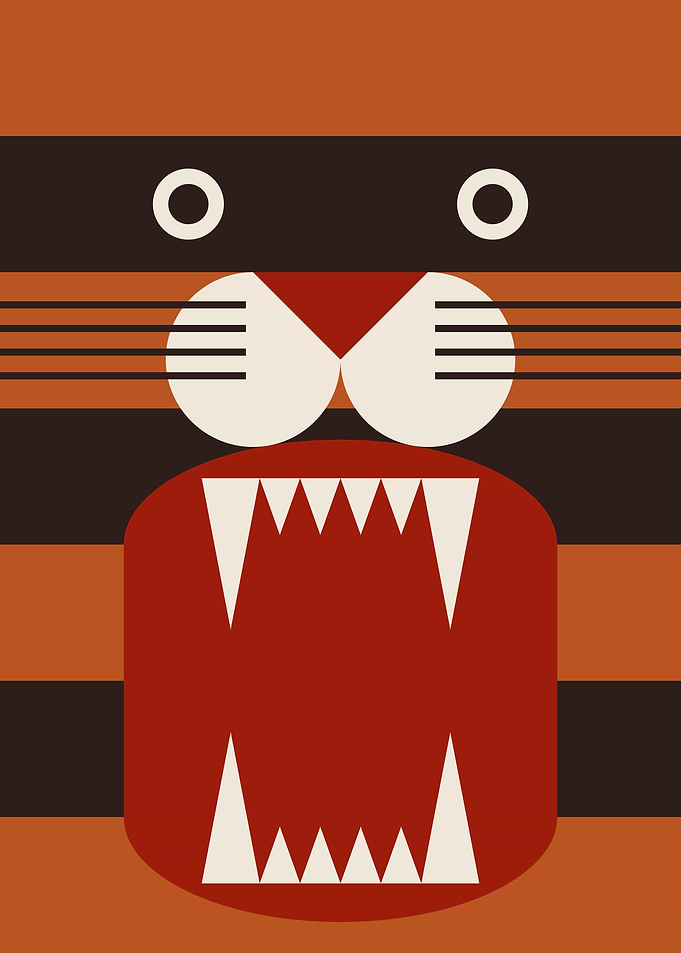 Geometric tiger portrait