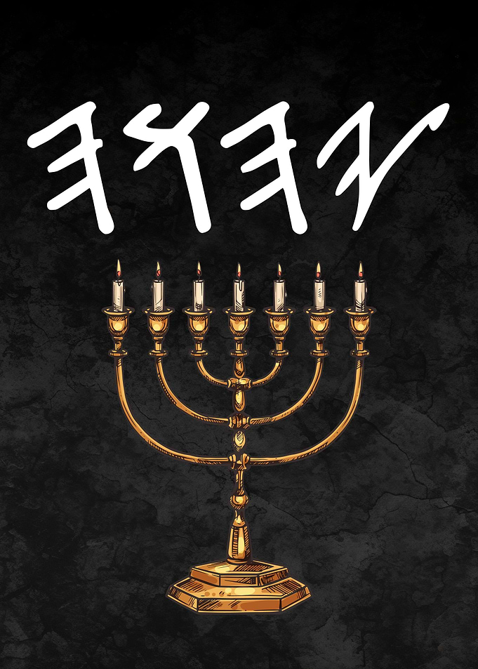 Menorah YAHUAH YHWH Paleo Hebrew
