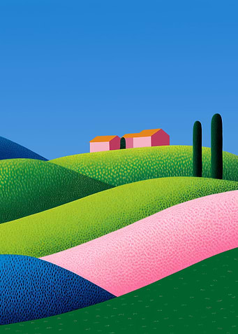 Abstract Landscape with Houses