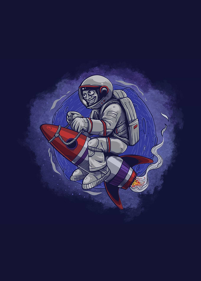 Astronaut on Rocket