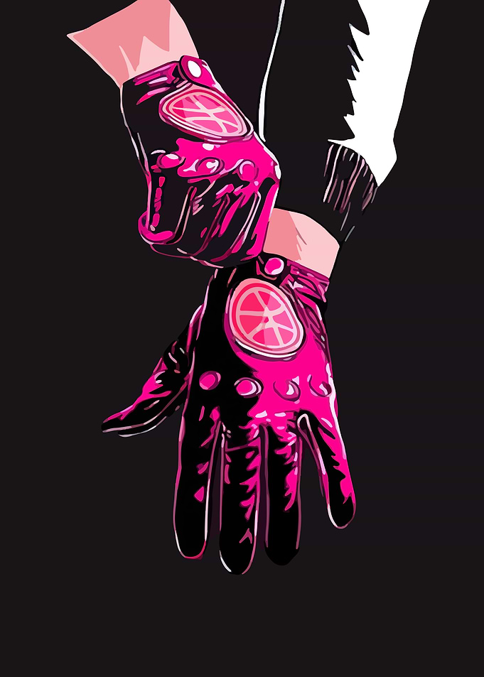 Pink Leather Gloves