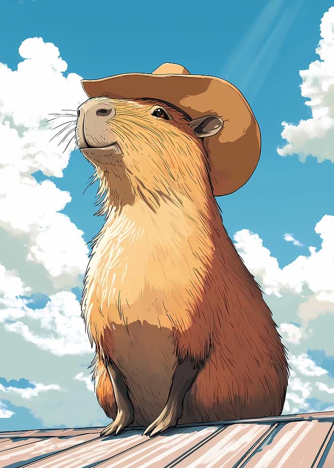 Capybara in a Cowboy Hat