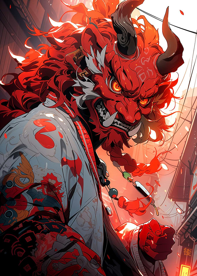 Red Oni Digital Art