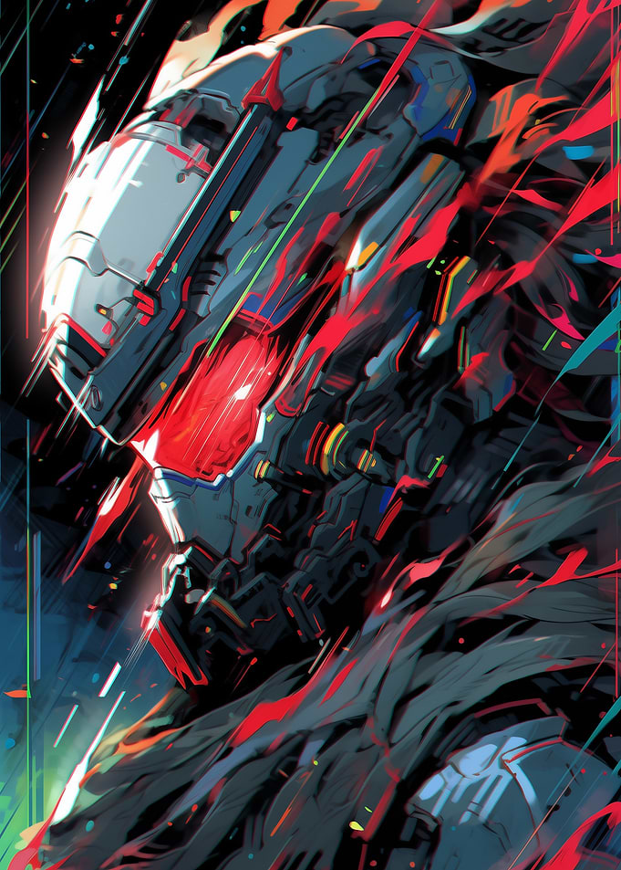 Cyberpunk Mech Head