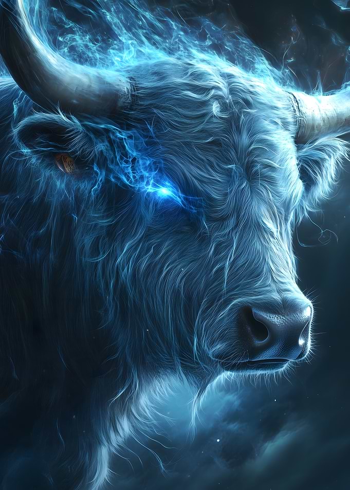 Fiery Bull Blue Aura