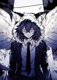 Dark Anime Character with Wings