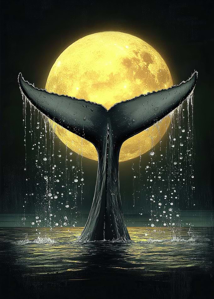 Whale Tail and Moon