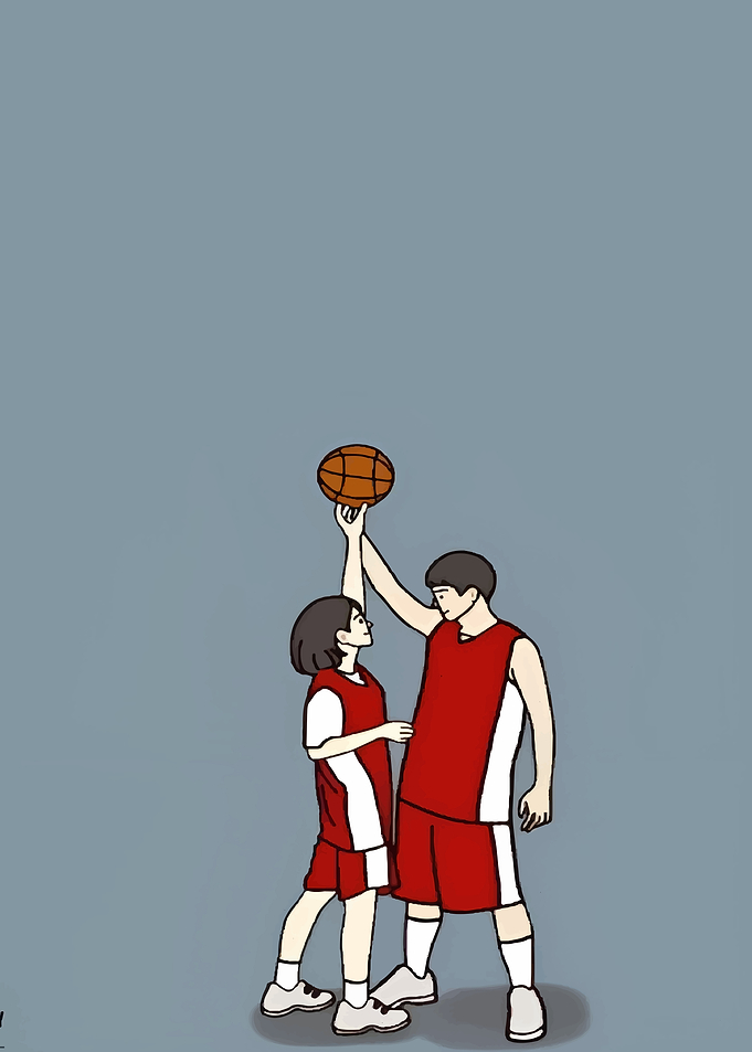 Basketball Couple Illustration