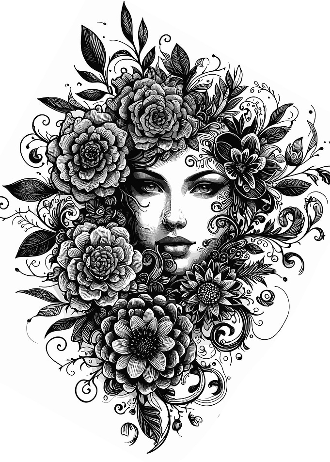 Floral Portrait Woman