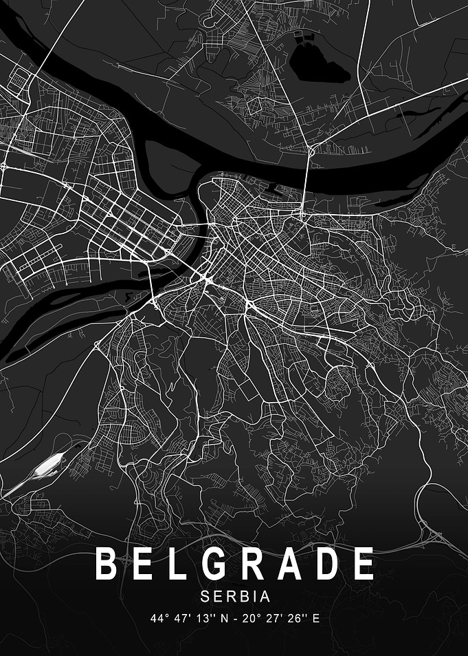 Belgrade Dark City Map