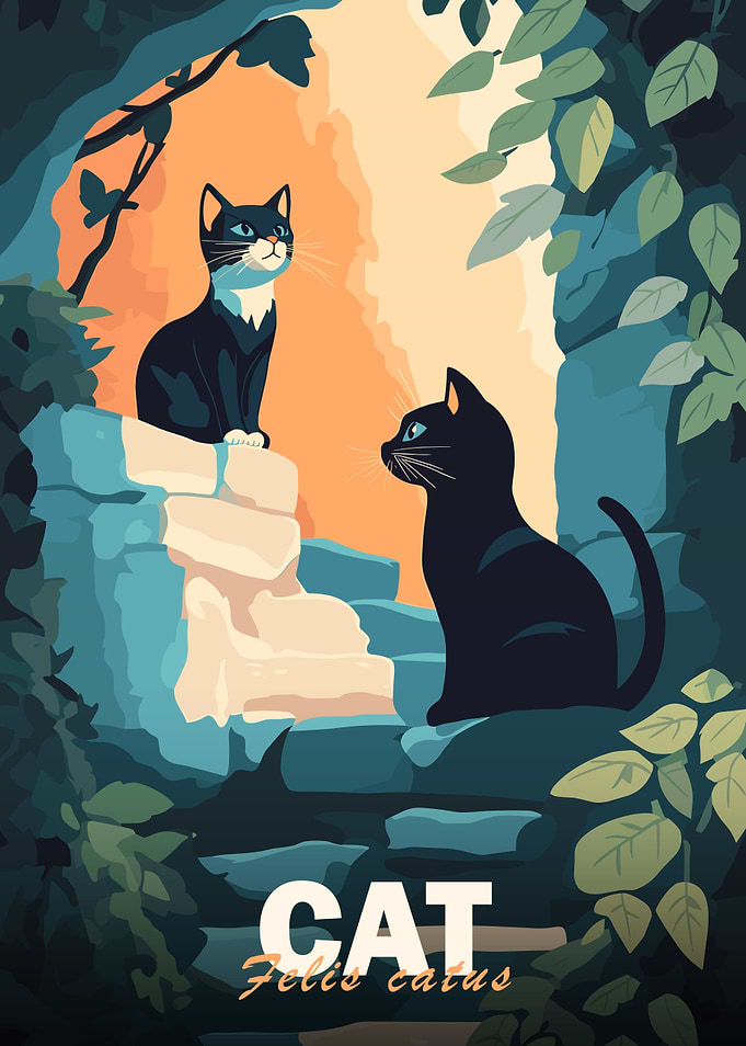 Two Cats in a Garden