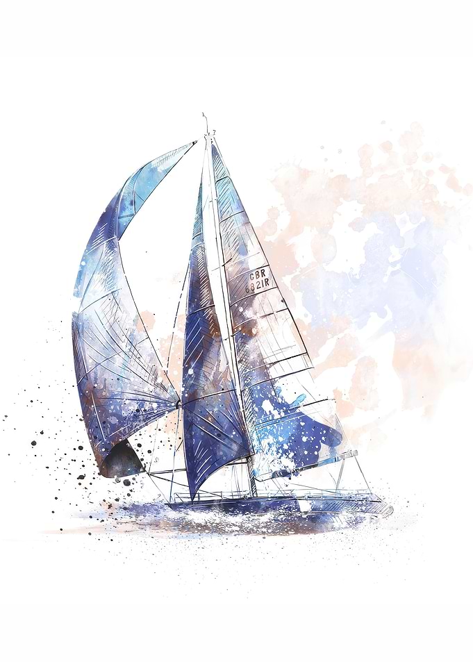 Sailing Watercolor Art