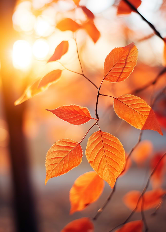 Autumn Leaves in Sunlight