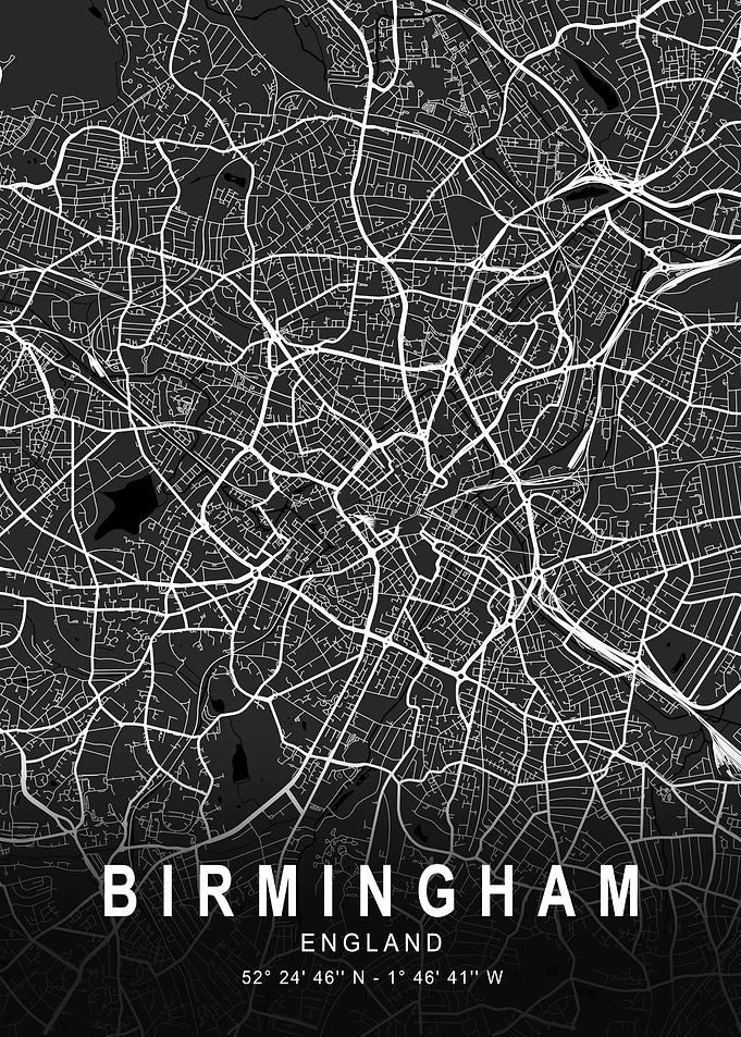 Birmingham Dark City Map