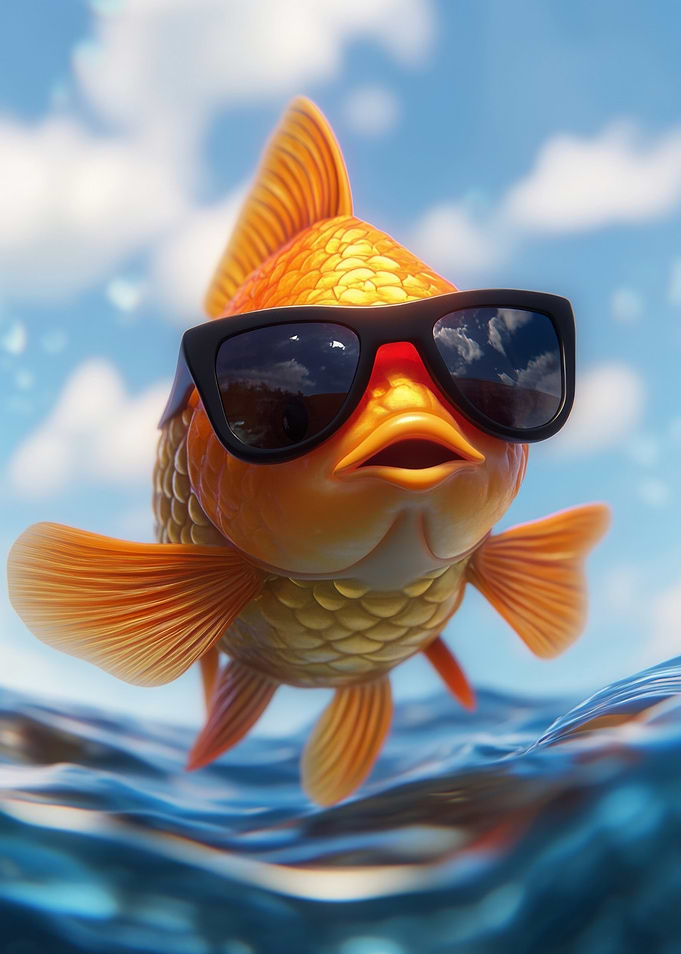 Goldfish with Sunglasses