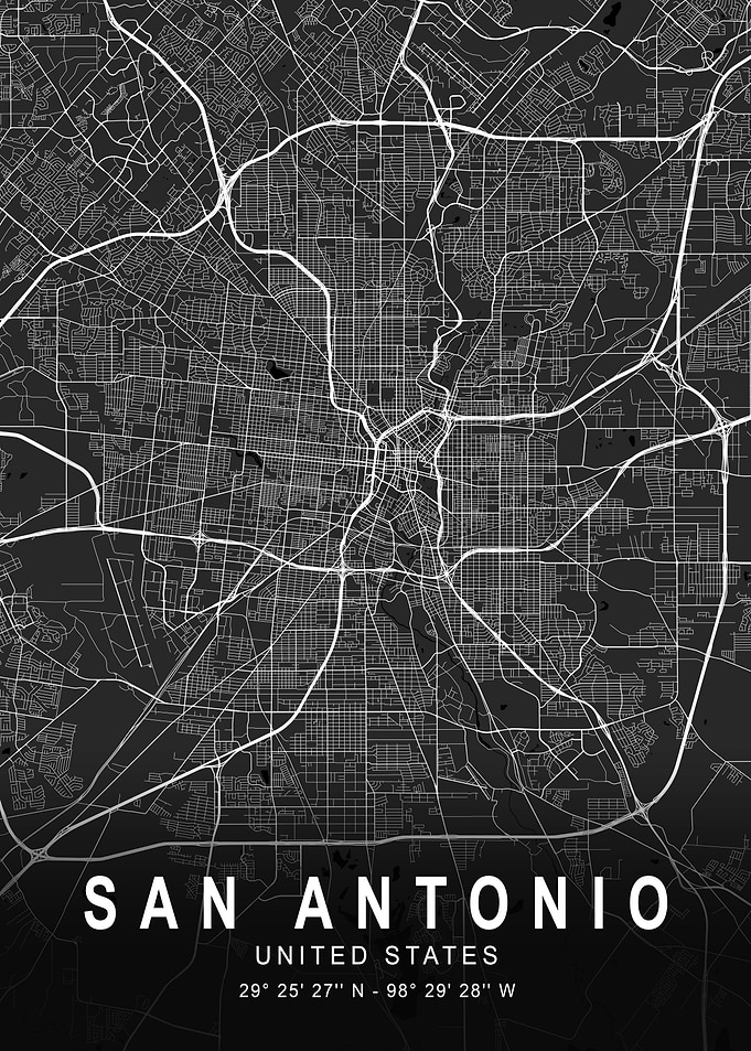 San Antonio Dark City Map