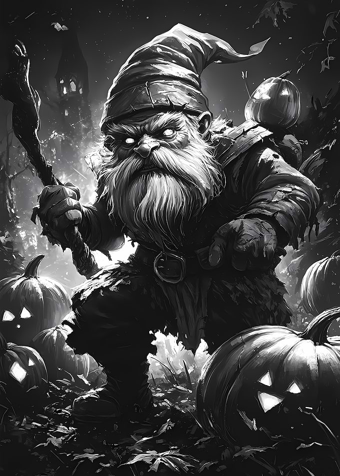 Halloween Gnome with Pumpkins