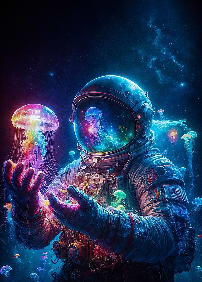 Astronaut and Jellyfish