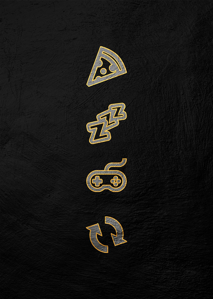 Gaming Icons on Black