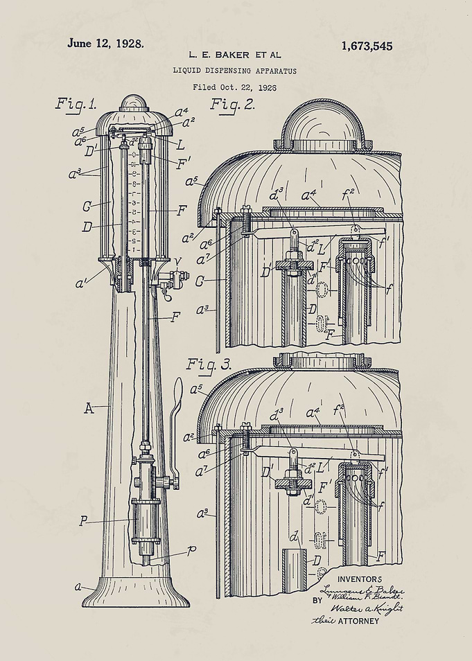Vintage Gas pomp Patent