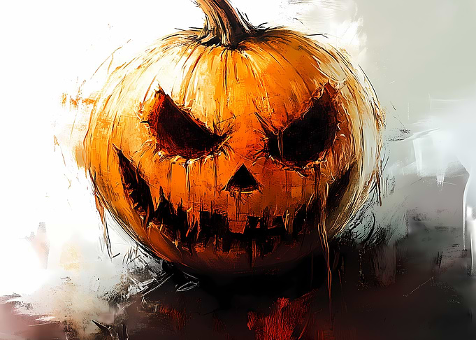 Evil pumpkin Jack-o'-Lantern