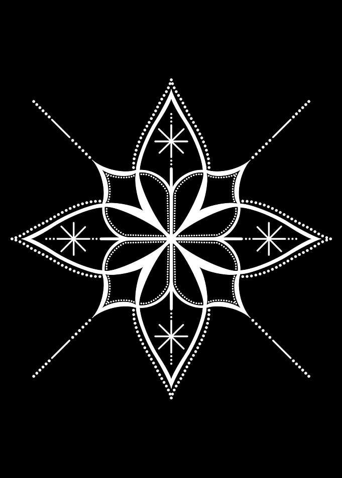 White Mandala on Black