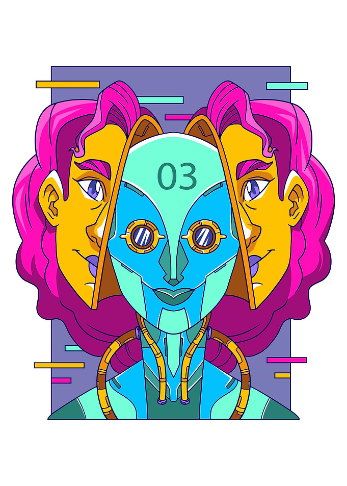 Cyberpunk Robot Woman
