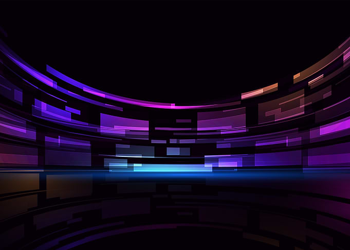 Abstract Purple and Blue Geometric Design