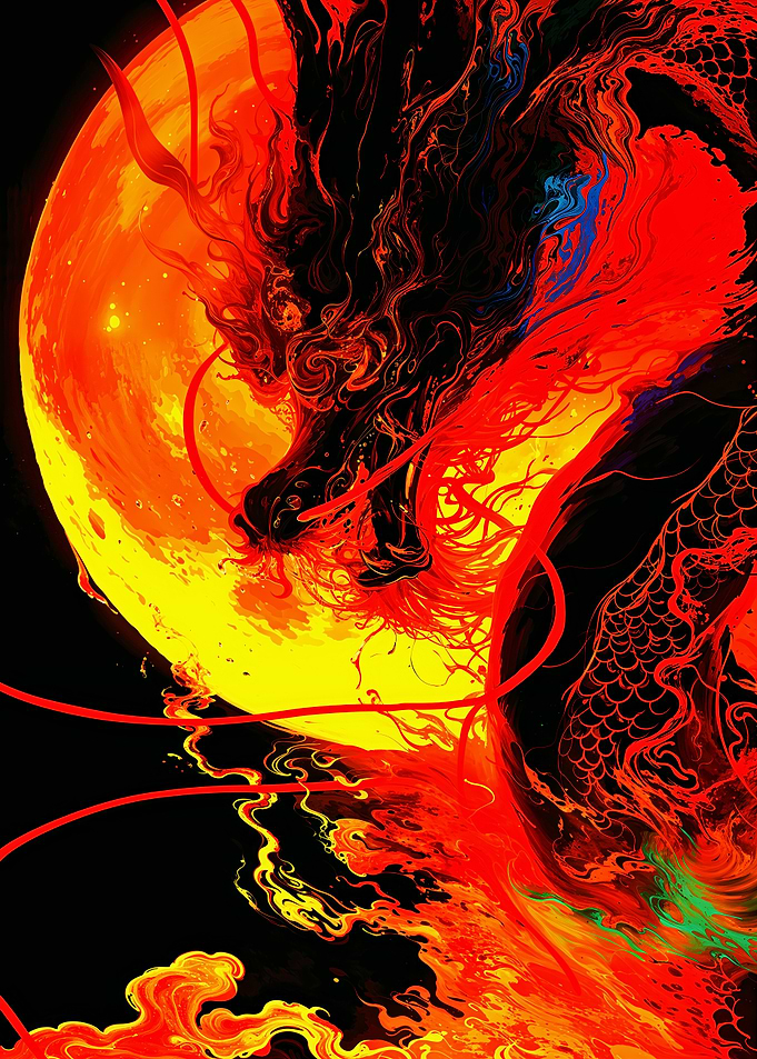 Dragon and Moon