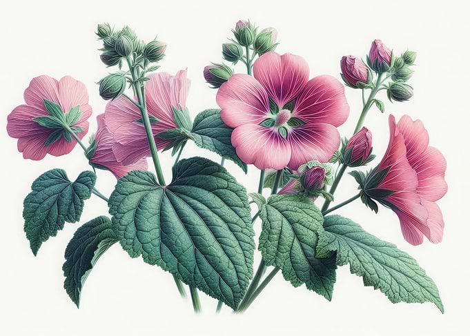 Pink Flower Bouquet. Mallow