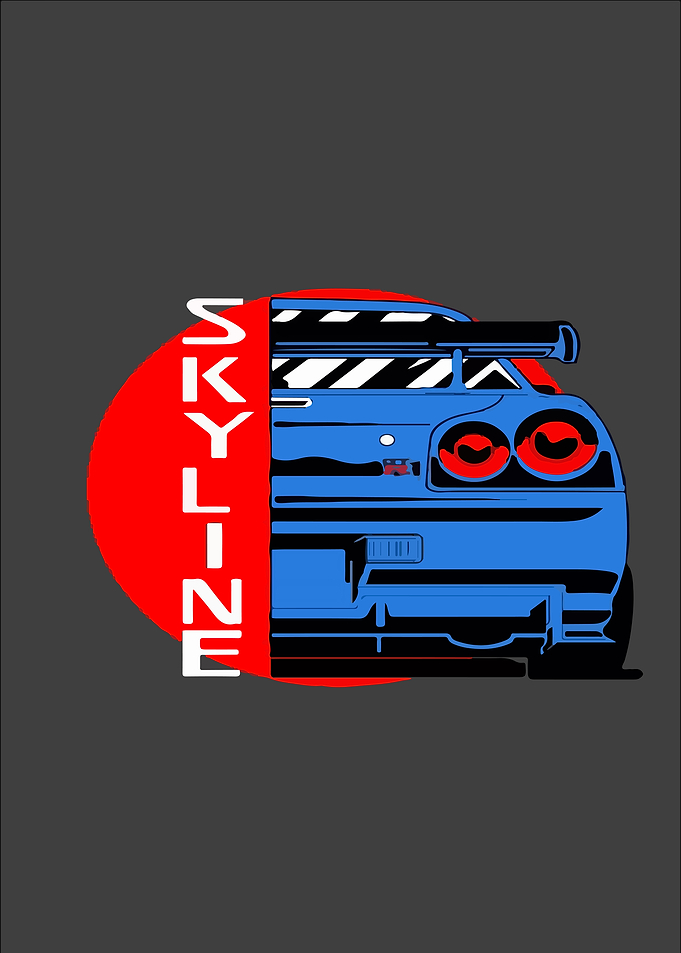 Blue Skyline Car