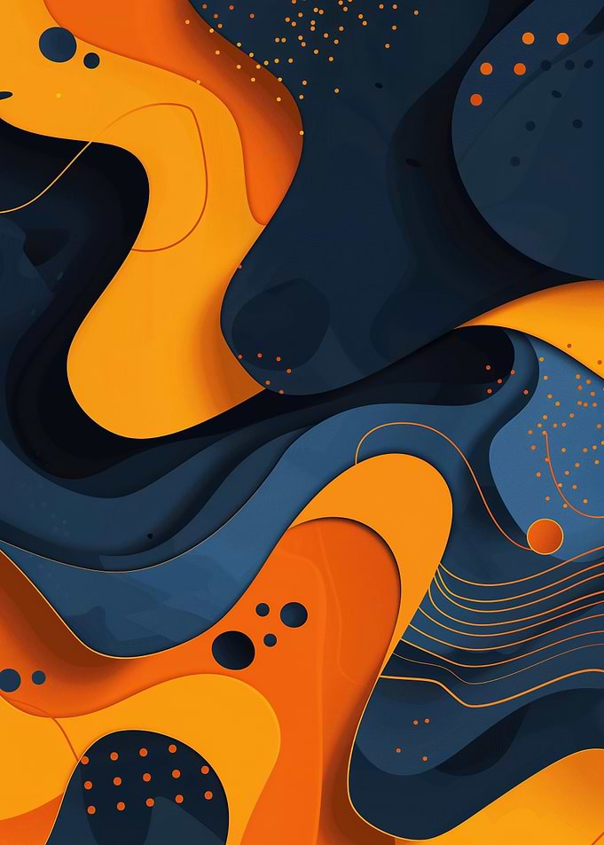 Abstract Orange and Blue