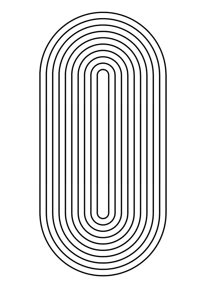 Abstract Geometric Black and White Oval