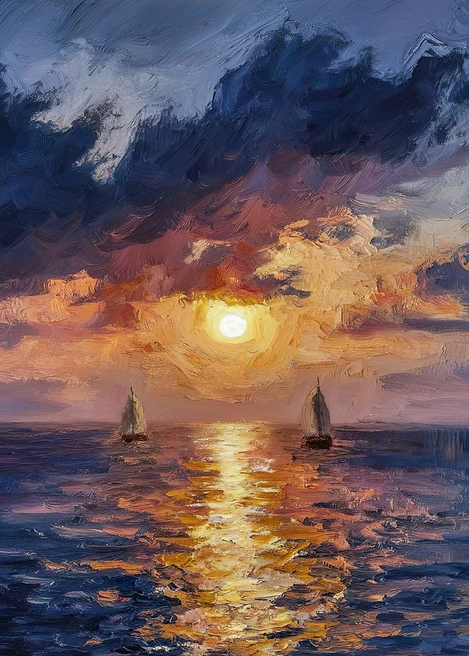 Sunset Sailboats