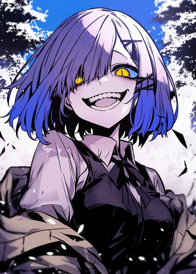 Anime Girl with Yellow Eyes